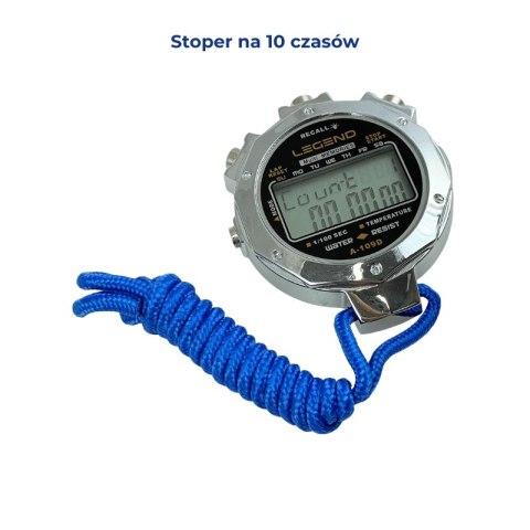 Cyfrowy stoper w metalowej obudowie 10 międzyczasów - Legend Sport Cyfrowy stoper w metalowej obudowie 10 międzyczasów - Legend Sport